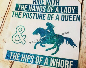Custom Funny Horse Riding Western English Rodeo Equestrian Equine Car/Truck/Trailer Decal Sticker