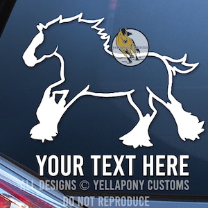 Clydesdale Draft Horse Decal, High Quality Vinyl Clydesdale Window Sticker for Draft Horse Lover, Unique Shire Horse Gift, Horse Truck Decal