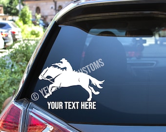 Mounted Shooting Action Shooter Western Horse Decal, High Quality Permanent Vinyl Horse Window Decal for Horse Lover, Mounted Shooting Gift