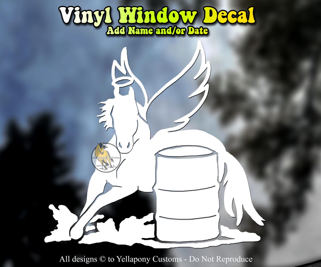 Barrell Racer Decal Barrel Racing Memorial Decal for Car Windows, Barrel Racer Horse ...