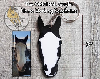 The ORIGINAL Horse Facial Marking Keepsake Keychain or Earrings | Personalized Horse Gift | Acrylic Horse Keychain | Handmade Gift |