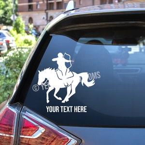 Custom Running Mounted Archery Archer Shooter Shooting Horse Equestrian Equine Car/Truck/Trailer Decal Sticker