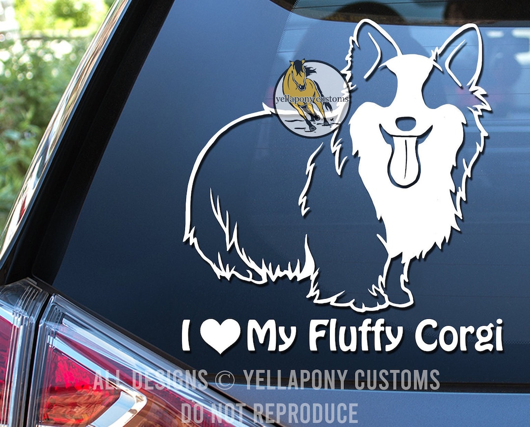 Fluffy Permanent Vinyl Window Decal, Gift for Lover, I Love