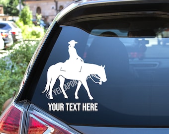 Western Pleasure Horse Cowgirl Show Equine Equestrian Horses Cute Car/Truck/Trailer Vinyl Decal Sticker