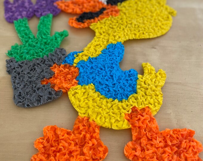 Vintage Melted Plastic Popcorn Art Ducks Etsy