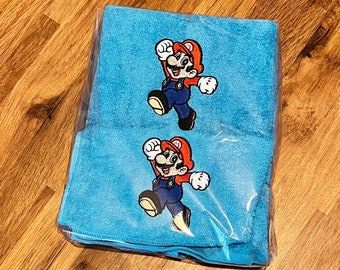 Super Mario fans Face, Hand, Bath, Sheet towel set gift