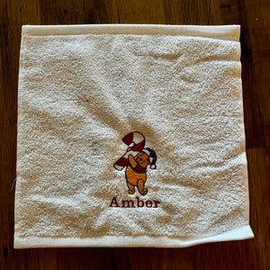 Christmas Winnie the Pooh  personalised Face, Hand, Bath, Sheet towel set gift