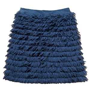 Moschino Black Shaggy Yarn Faux Fur High Waist Pencil Skirt Avant Garde Glam