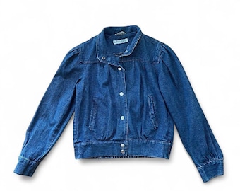 VINTAGE LEVI STRAUSS Purple Denim Jacket With Puff Sleeves - Etsy