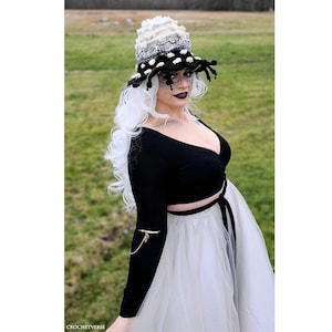 Crochet Mushroom Hat Pattern Ink Cap Goth Fairy Festival Costume PDF