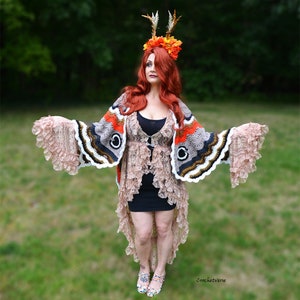 Butterfly Wing Shawl CROCHET PATTERN PDF Wrap Fairy Cosplay Goddess Winged Fairy Costume Cosplay Moth