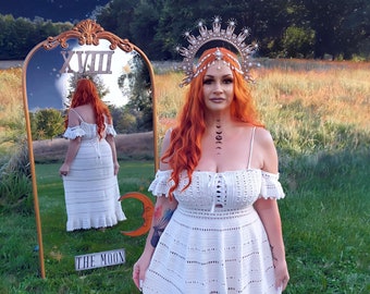 Crochet Boho Wedding Dress Pattern -MOONCHILD- Wedding Gown Goddess Bridal Full Length XS-5X