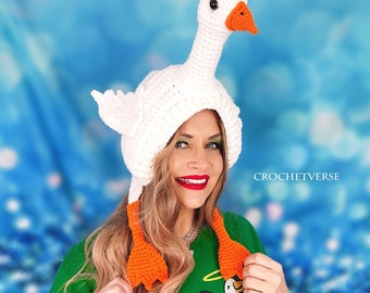 Porch Goose Hat Häkelanleitung PDF 8 Mini Hats! Hood Kostüm - Cowboy, Erdbeere, Hexe, Obst und Mehr!