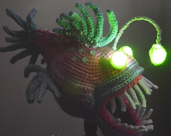 Angler Fish Crochet Hat Costume & Wrist Gauntlets Fantasy Under the Sea  Cosplay Mermaid Octopus Costume -  Canada
