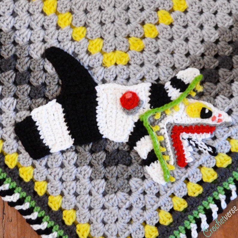 Beetlejuice Inspired Sandworm Applique Crochet Pattern 80s Etsy