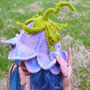 Crochet Flower Fairy Hat Pattern Fantasy Nymph Witch Cosplay Costume. PDF NOT FINISHED item Make any flower image 4