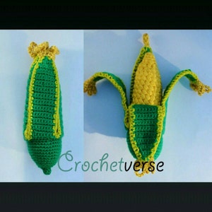 Corn Cob Crochet Pattern Amigurumi Play Food Softie Toy