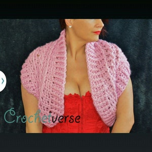 Chunky Crochet Cable Corset Back Bolero Shrug Pattern PDF
