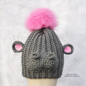 Crochet Hippo PATTERN Life Size Realistic Baby Pygmy Hippopotamus & HAT not finished item, PDF Instructions Fiona House Hippo image 6
