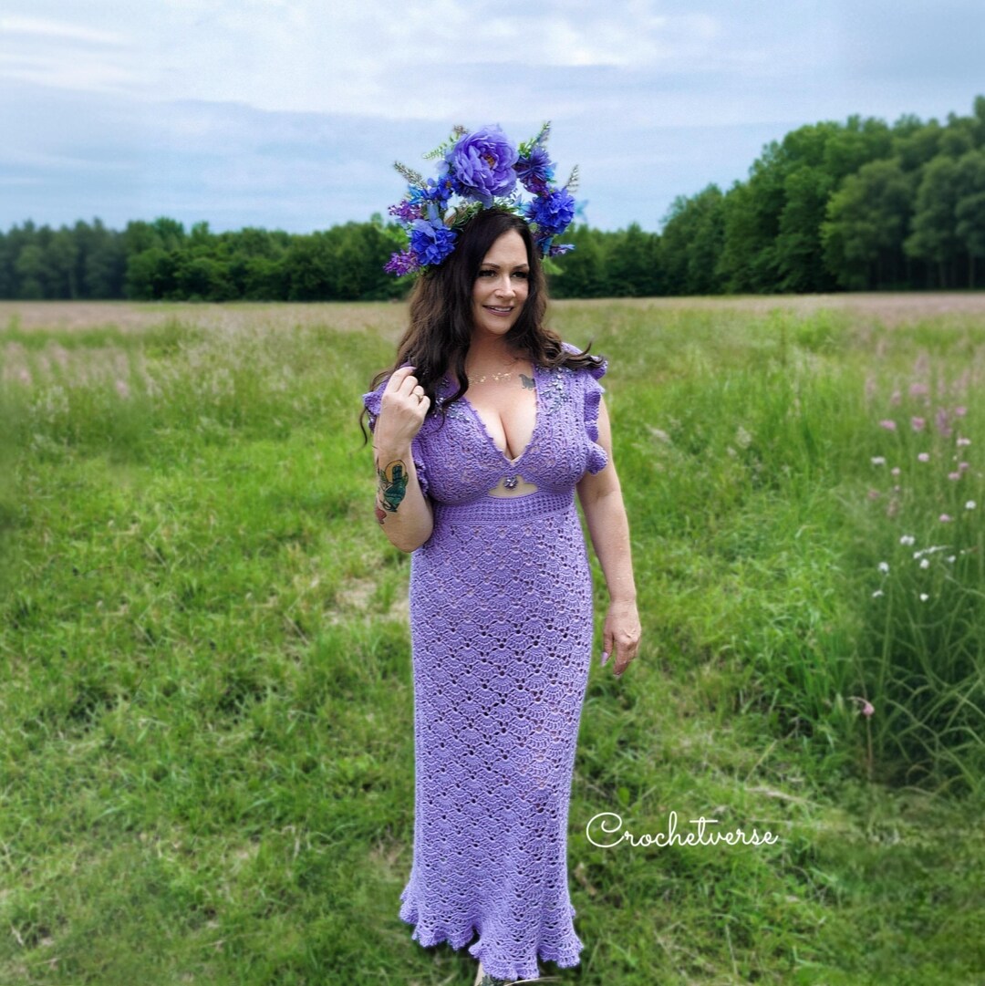 Patrón de vestido de novia de crochet Everlight, largo o corto, estilo