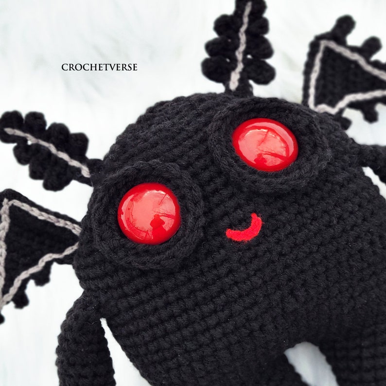 Crochet Mothman PATTERN Doll Toy Chibi Cryptid Cute Baby Stuffed NOT finished item, PDF instructional digital file only image 4