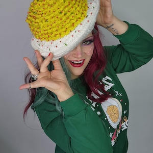 Deviled Egg Virkmössa Mönster PDF Kitsch Kitchen Vintage Matlagning Kock Vibe Gåva