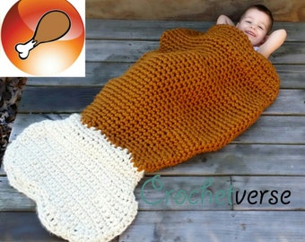 Crochet Cocoon Blanket Pattern - Fried Chicken/Turkey Leg - 3 Hour Project!