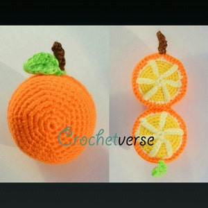 Orange Crochet Pattern Amigurumi Play Food Softie Toy