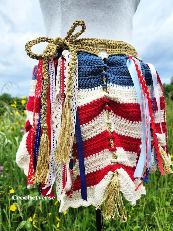 Crochet Festival Skirt PDF PATTERN Wrap Boho Hip Scarf Shawl  display picture 2