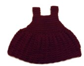 Burgandy (dark red) Summer Crochet Dress with Straps and button back closure. See pics. Size 3-6 months.