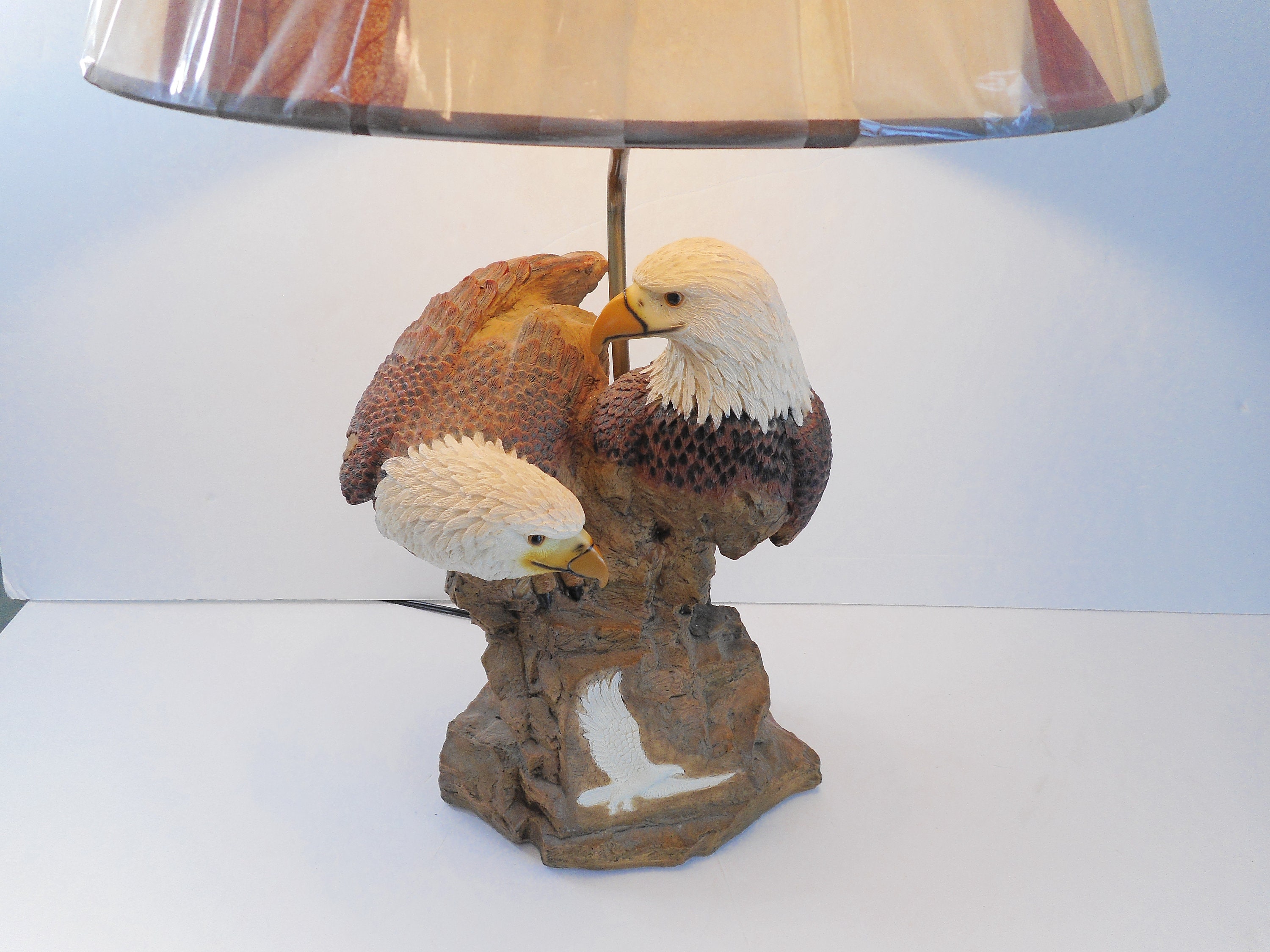 Eagle Lamp with Matching New Shade Decorated with Leaves Etsy