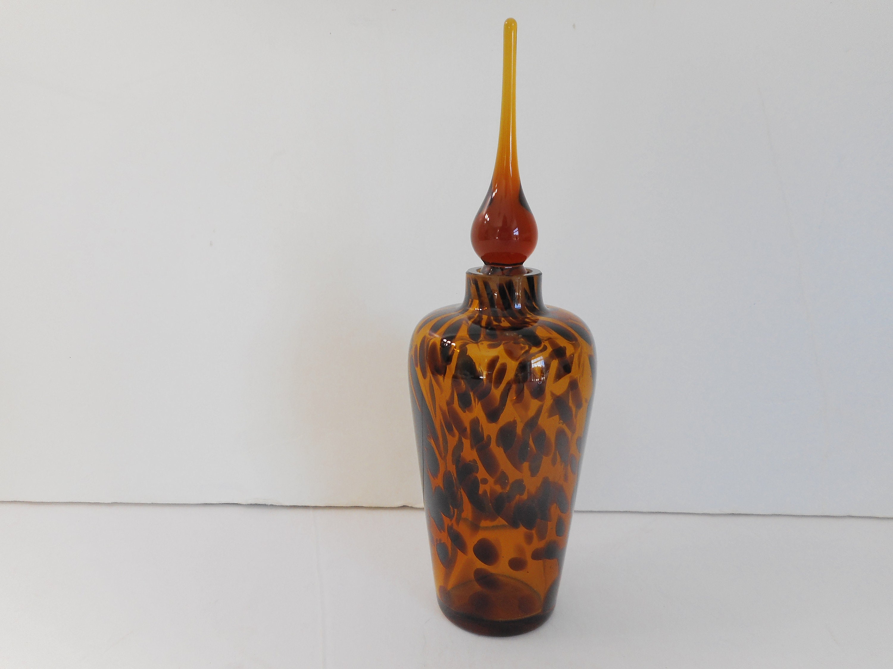 Art Glass Perfume Bottle / Brown Perfume Bottle Etsy