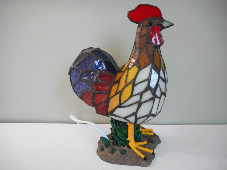 Rooster Lamp Stained Glass Rooster Lamp