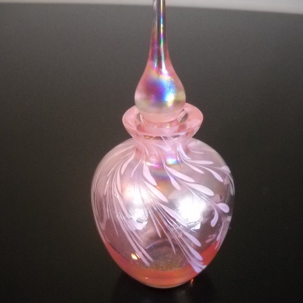 Pink Perfume Bottle with Glass Topper