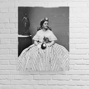 Mary Todd Lincoln, Portrait, Mrs. Abraham Lincoln, 1860&#39;s, New Reproduction Photo