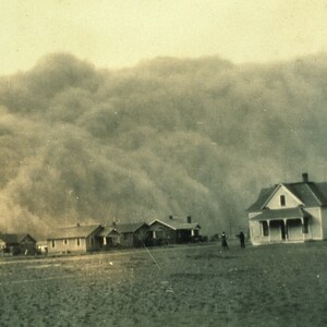 Dust Storm, 1935, Stratford, Texas, Dust Bowl, Old Photo, New Reproduction Picture