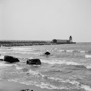 Charlevoix, Michigan, 1890s Lighthouse, Old Photo View,  New Reproduction Picture