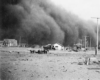 1930's, Dust Storm, Baca County, Colorado, Dust Bowl, Old Photo, Black and White, New Reproduction Picture