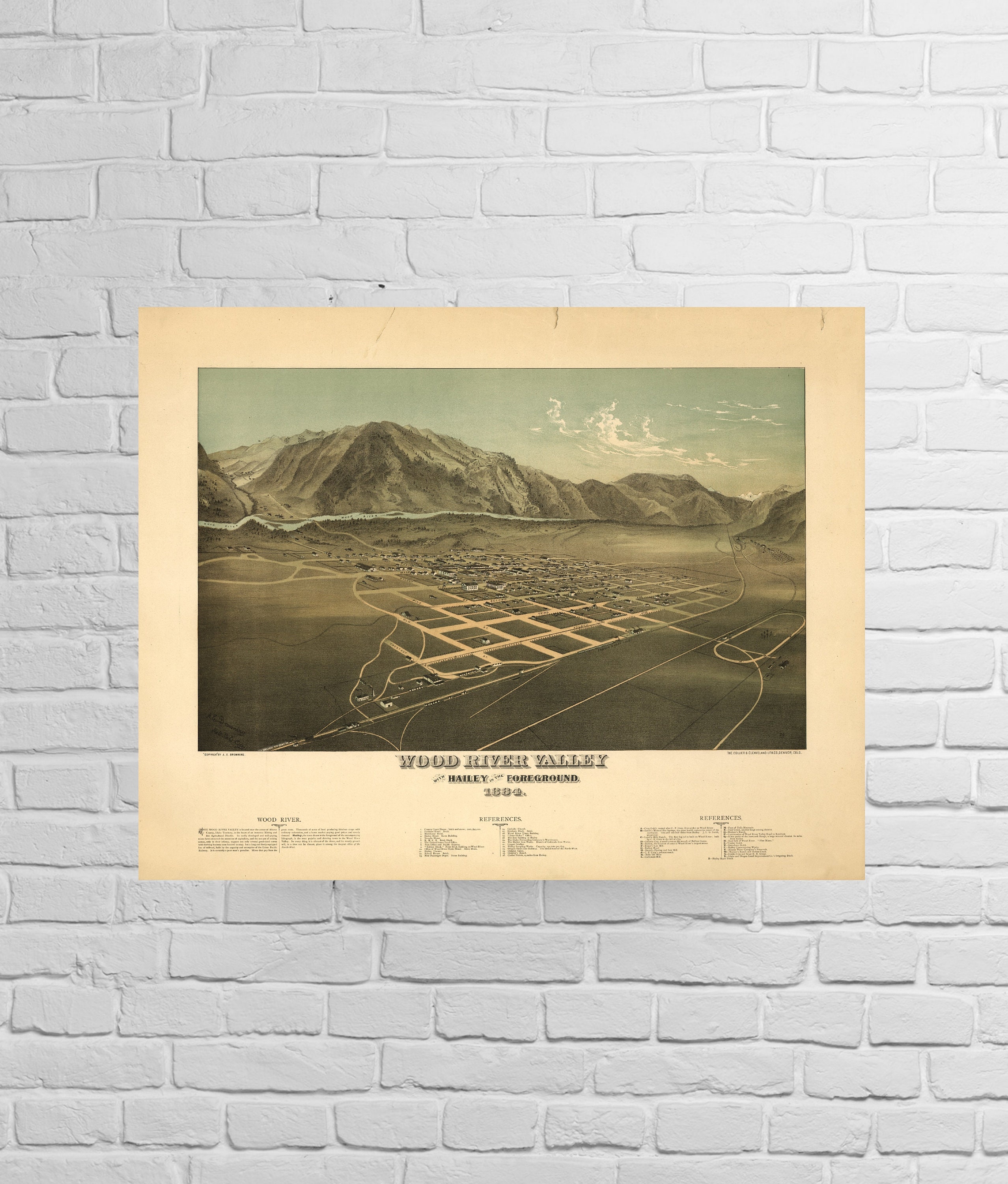 Hailey, Idaho, 1884, 1800's New Print Reproduction of an Old Map - Etsy