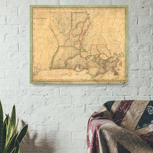 Map of Louisiana, 1820, New Reproduction of Old Map