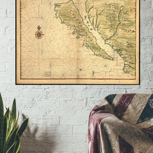 California as an Island, 1650, 1600&#39;s,   New Reproduction of an Old Map