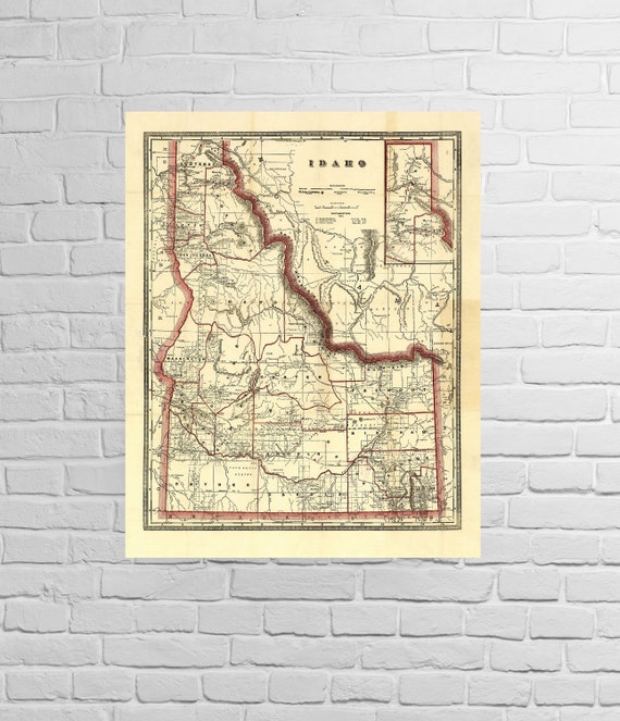 Map of Idaho From 1896 1800's New Print Reproduction of - Etsy