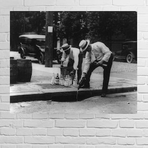 New York, Prohibition Era, 1920&#39;s, New York City, Pouring out Bottles picture,  New Reproduction Photo Print
