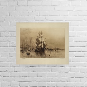 New Bedford, Massachusetts, Harbor, Ships, Boats,  New Reproduction of a 1903 Print