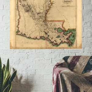 An 1814 Map of Louisiana, New Reproduction of Old Map