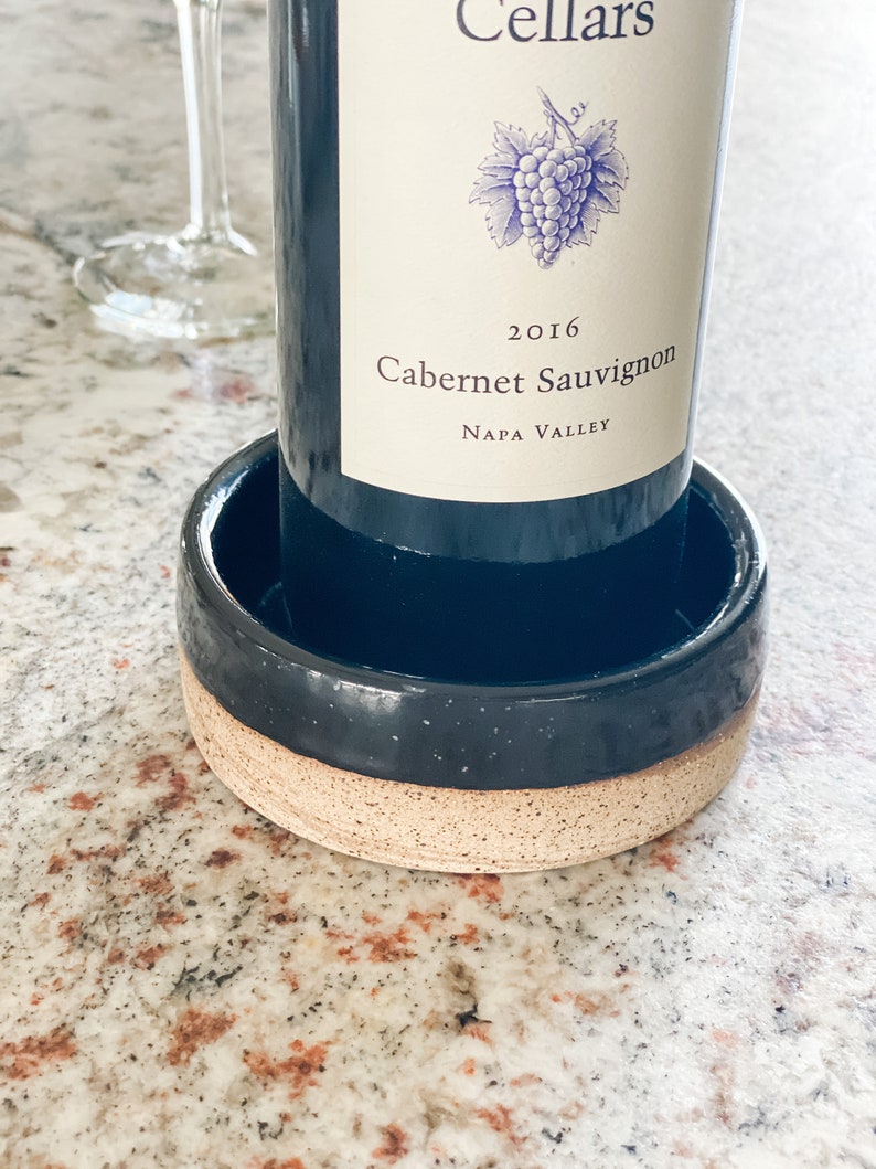 Ceramic Wine Bottle Coaster Etsy