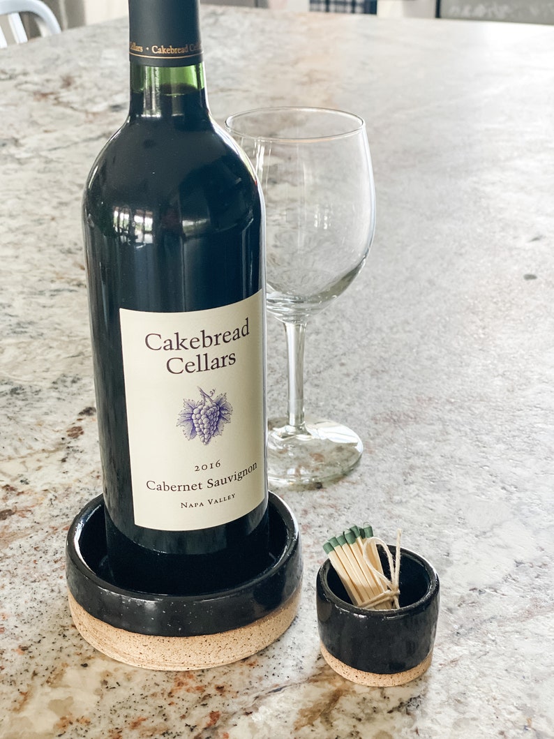 Ceramic Wine Bottle Coaster Etsy