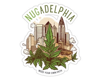NUGadelphia sticker - Weed Smoker Sticker - Philadelphia Skyline