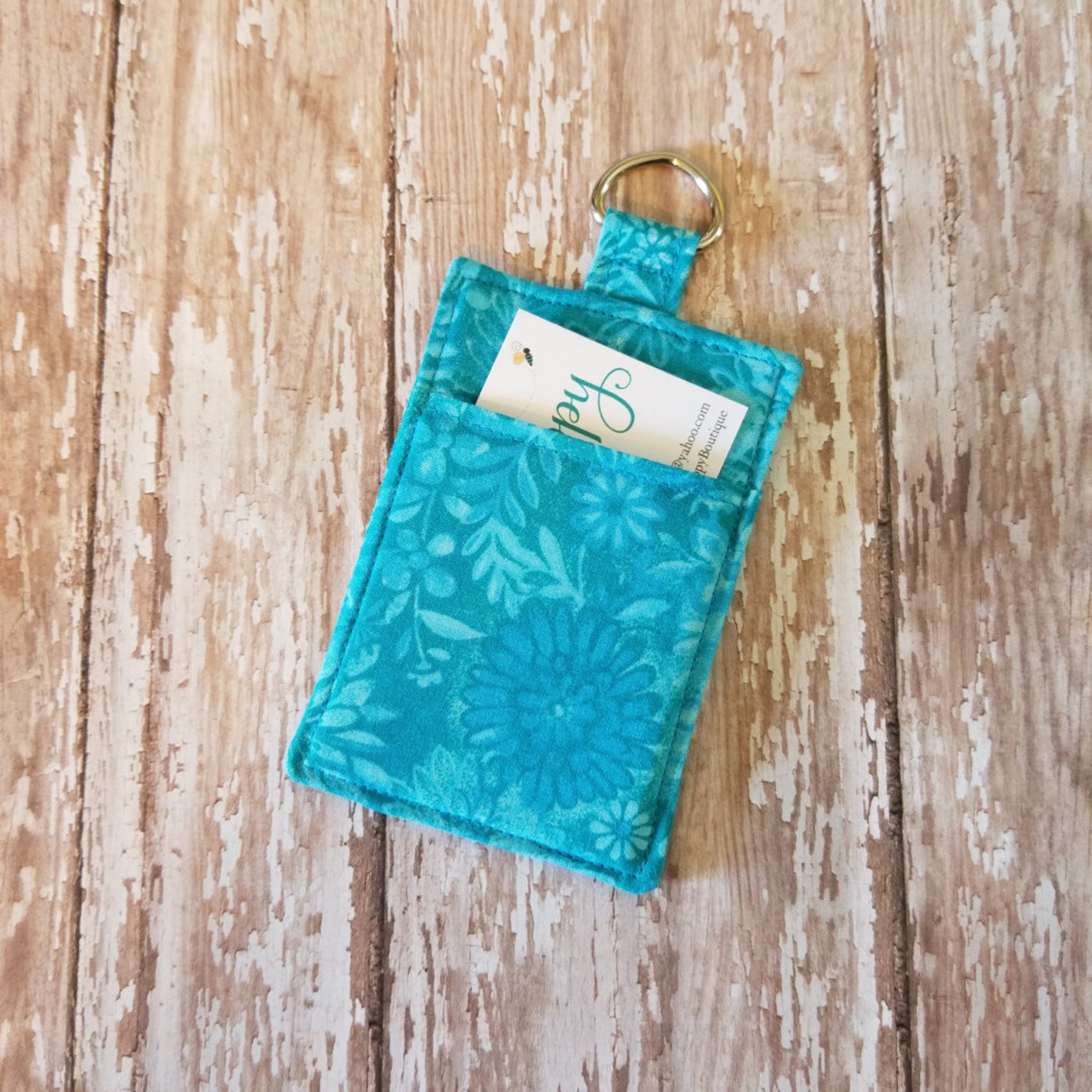 Business Card Holder Keychain Fabric Business Card Case Etsy