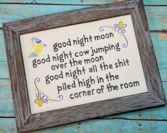 Funny Home Wall Decor, Messy House Humor, Humorous Wall Sign, Witty Funny Embroidered Poem for Homemaker, Gift for Busy Moms & Dad